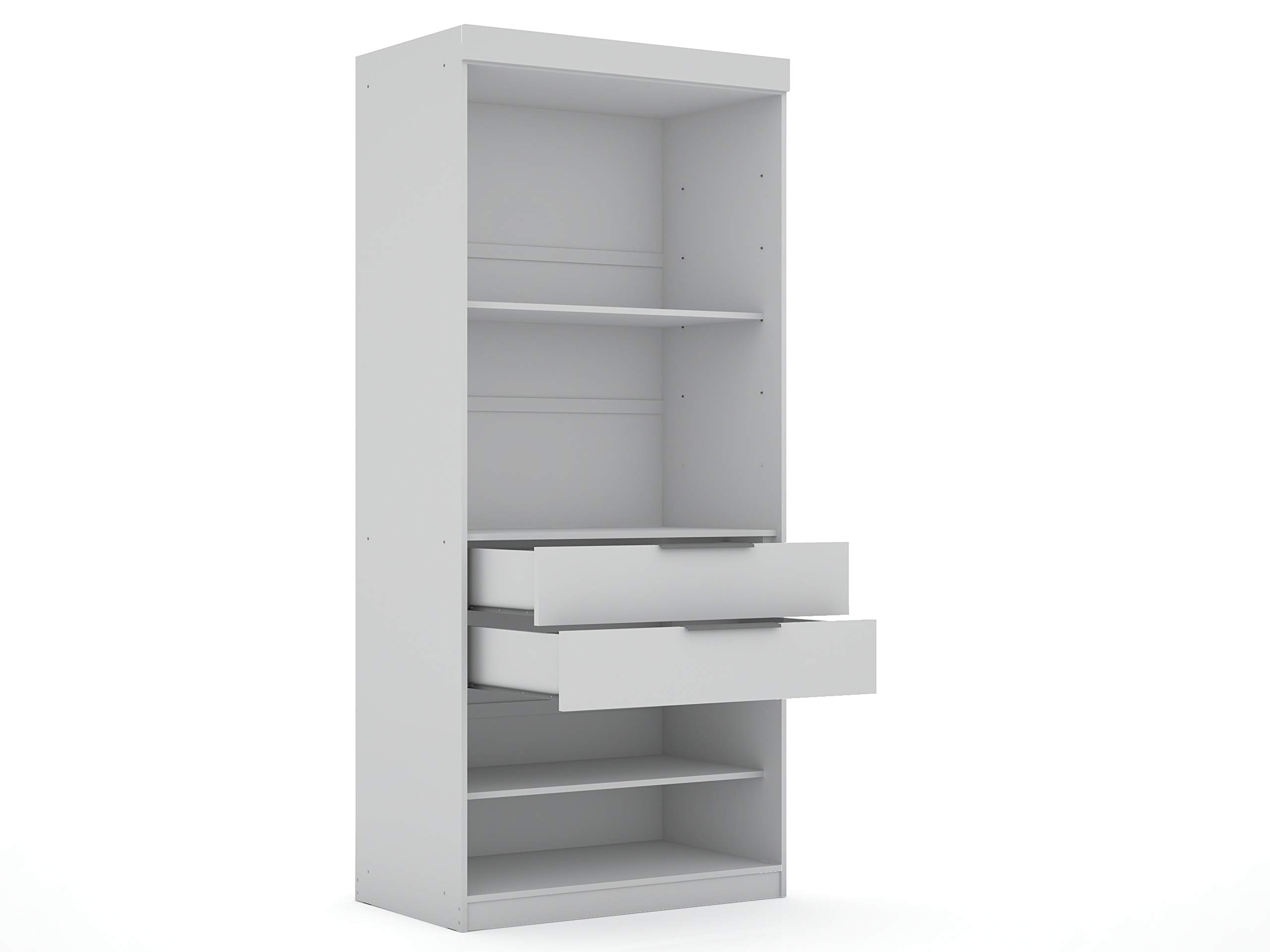 【Furniture】Mulberry Modern Open 3 Sectional Wardrobe Corner Closet with 4 Drawers, Set of 3