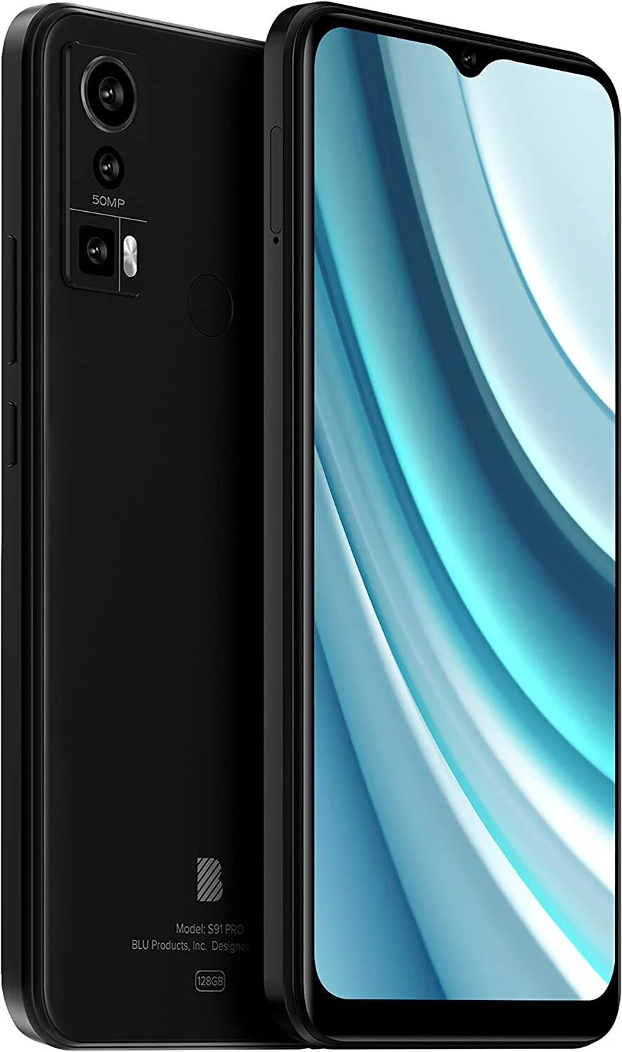 BLU S91 Pro | 2022 | 3-Day Battery | Unlocked | 6.5” Full HD+ Display | 128/4GB | Triple 50MP Camera | US Version | US Warranty | (Black)