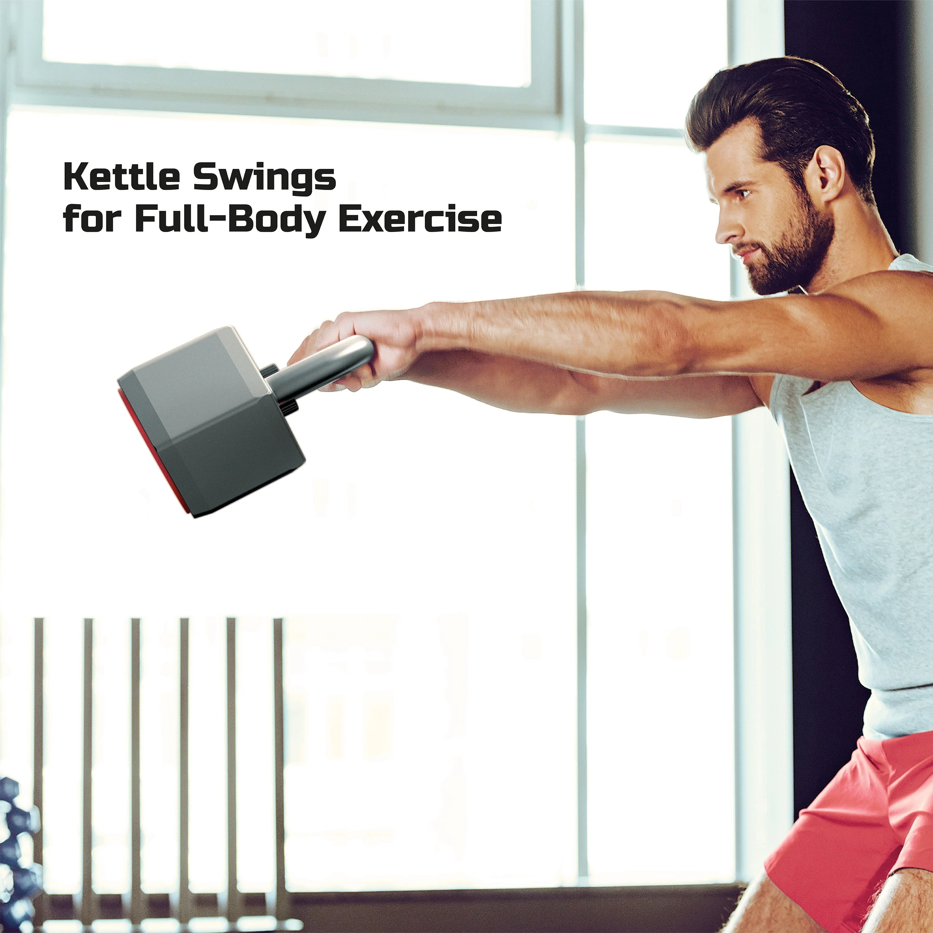 FitRx SmartStack Adjustable Kettlebell, Quick-Select Weights 25-40 lbs.
