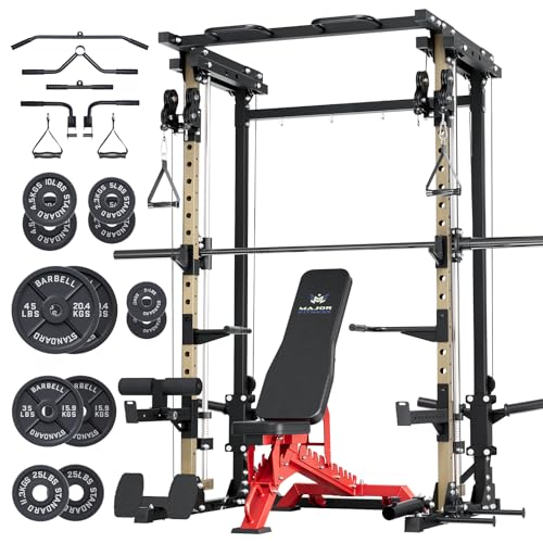 Major Fitness Drone3 Smith△ Machine – All-in-One Home Gym Squat Rack with Weight Bar