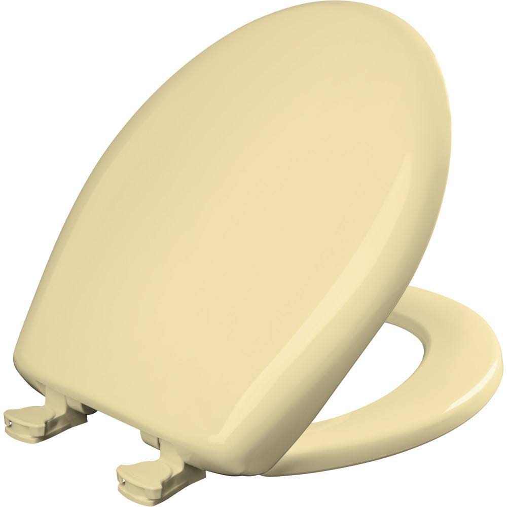 Bemis 200slowt 221 Plastic Round Slow-Close Toilet Seat in Creamy Yellow