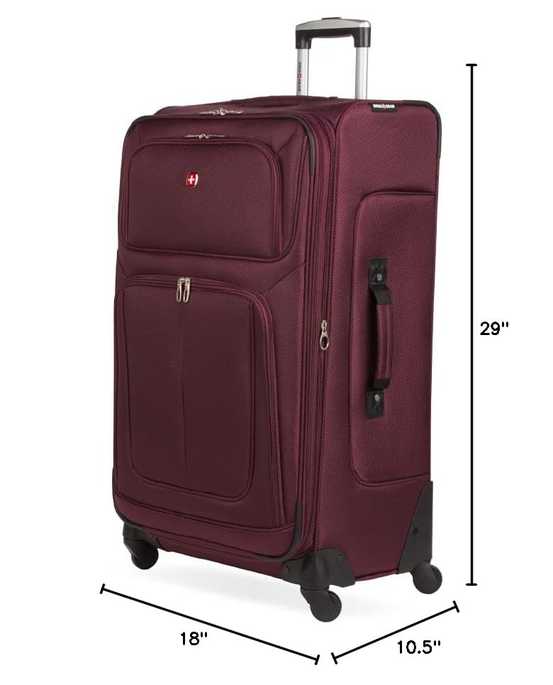 SwissGear Sion Softside Expandable Roller Luggage, Teal, 3 Piece Set (21/25/29)