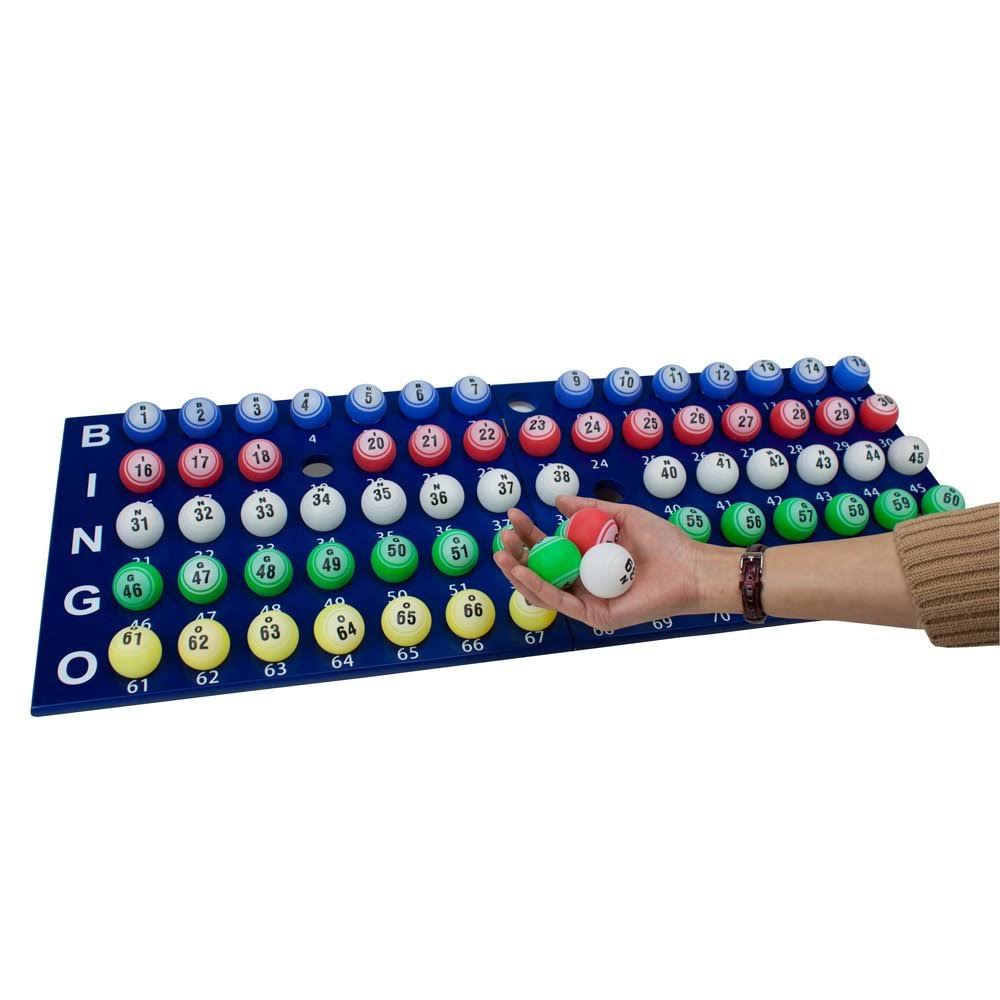 Professional Bingo Set W- 19x22 Cage, 1.5x22 Balls, u0026 Wood Board