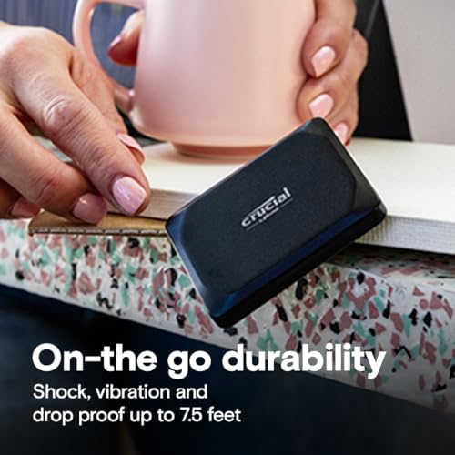 Crucial X9 2TB Portable SSD, Up to 1050MB/s, USB 3.2 USB-C, External Solid State Drive, Compatible with Windows, Mac, & Android