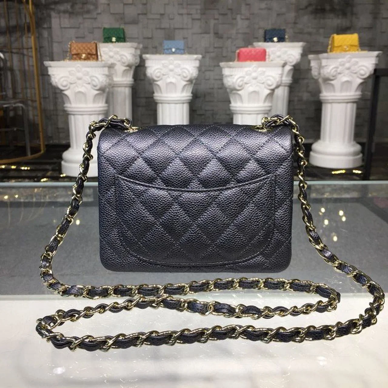 Chanel Mini Flap Bag Caviar Black For Women, Women&rsquo;s Bags, Shoulder And Crossbody Bags 6.7in/17cm A35200