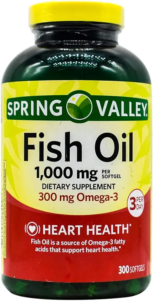 Spring Valley - Fish Oil 1000 mg, 300 Softgels - Kansas Nuitrition - HNZSDS