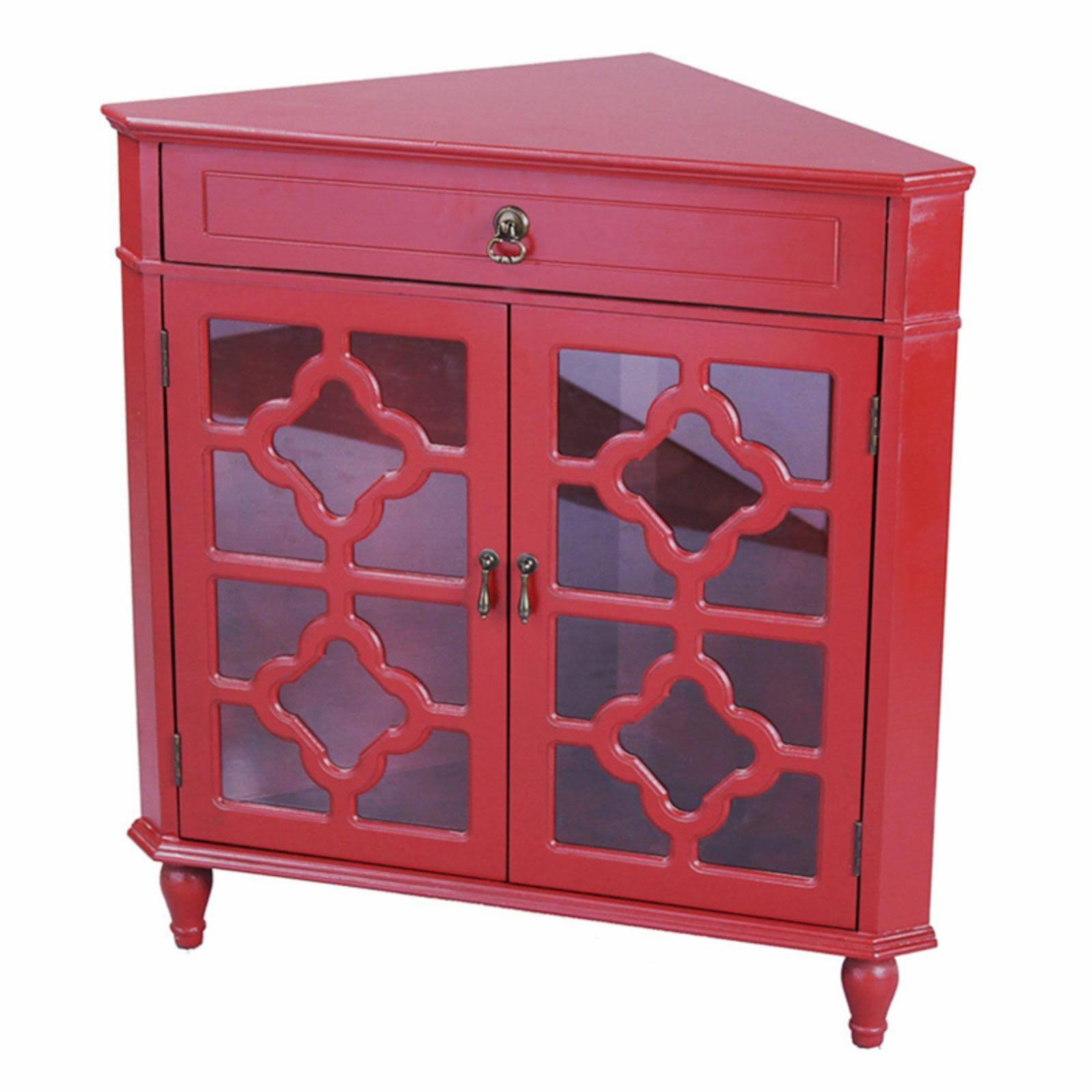 Heather Ann 1 Drawer 2 Door Accent Cabinet; Red