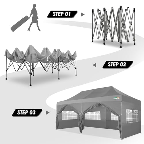 COBIZI 13x26 Pop Up Tent 13x26 Canopy with Sidewalls Heavy Duty Canopy Party Tent for Parties