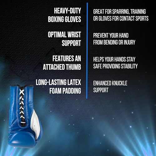 CLETO REYES Traditional Professional Boxing Gloves with Laces for Training, Sparring and Heavy Punching Bags for Men and Women, MMA, Kickboxing