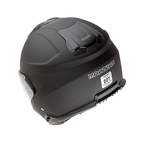 Martian Motorcycle Modular Full Face Helmet Flip up Dual Visor Sun Shield: HG362 Matt Black