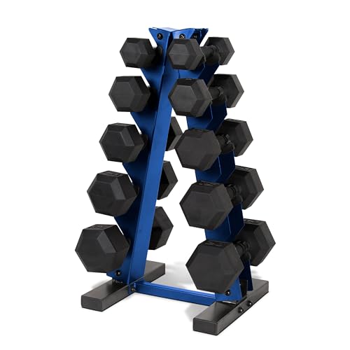 CAP Barbell 150 LB Coated Hex Dumbbell Weight Set with Vertical Rack | Multiple Options