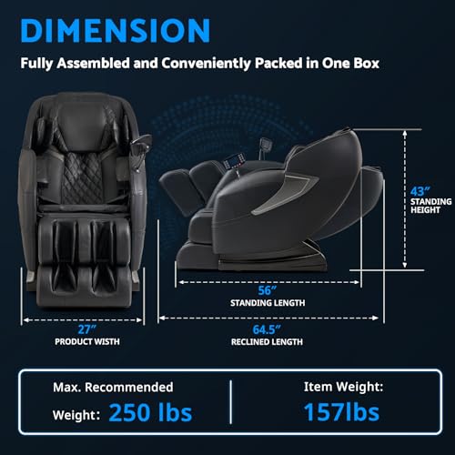 Massage Chair, Zero Gravity Full Body Massage Chair Extra Large Shiatsu Recliner w/ 14 Massage Points, Lumbar & Calf Heating, 20 Auto Modes