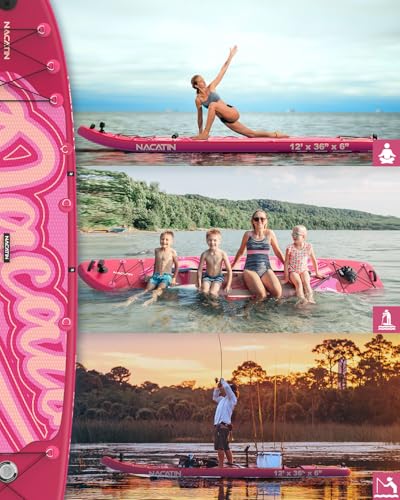 Inflatable Stand Up Paddle Board 12' with Kayak Seat & Dual Paddles &ndash