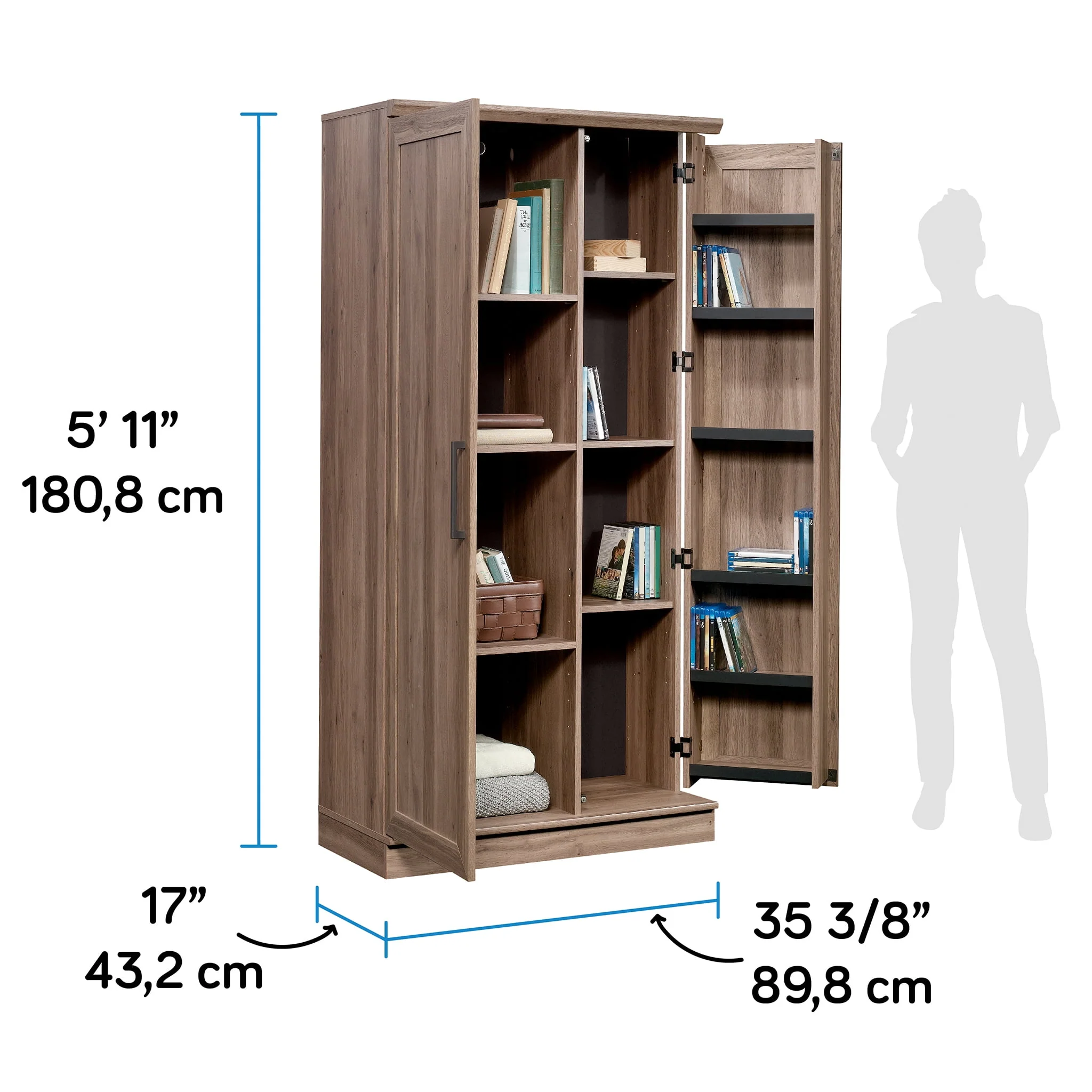 Sauder HomePlus Storage Cabinet, Soft White Finish