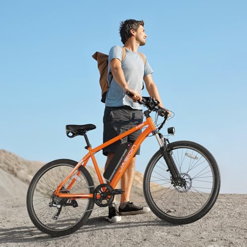 Jasion EB5 Electric Bike for Adults with Peak 500W Brushless Motor, 40Miles 20MPH Commuting Electric Mountain Bike with 360Wh Removable Battery