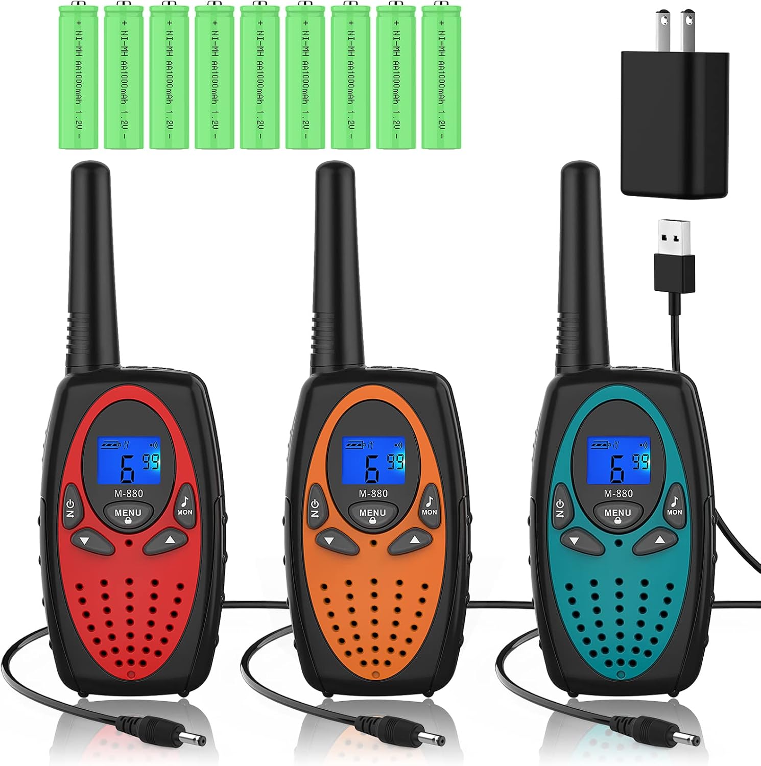 Topsung Walkie Talkies for Adults,Rechargeable Walkie Talkie with 12 X 1000Mah Batteries and Charger