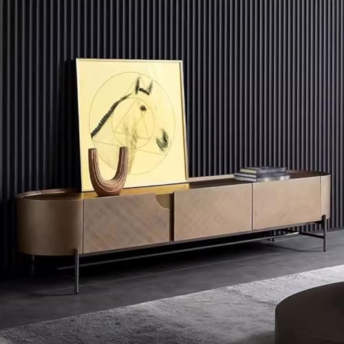 Modern TV stand Italian Modern Light Luxury Living Room Tall TV Cabinet Luxury Metal Paint High-end Villa Storage TV Cabinet Media