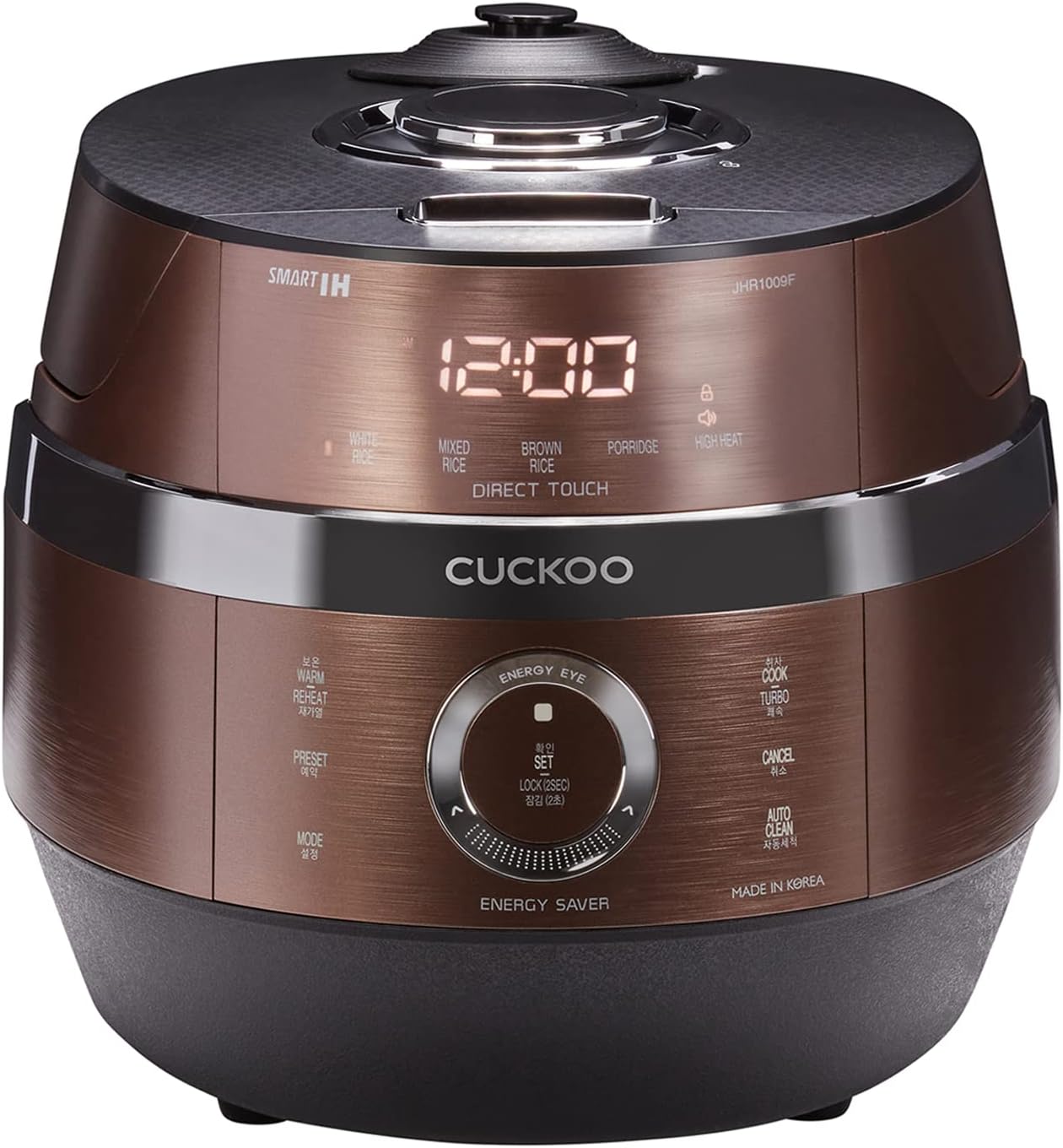 CUCKOO CRP-JHR0609F | 6-Cup (Uncooked) Induction Heating Pressure Rice Cooker | 13 Menu Options, Auto-Clean, Voice Guide