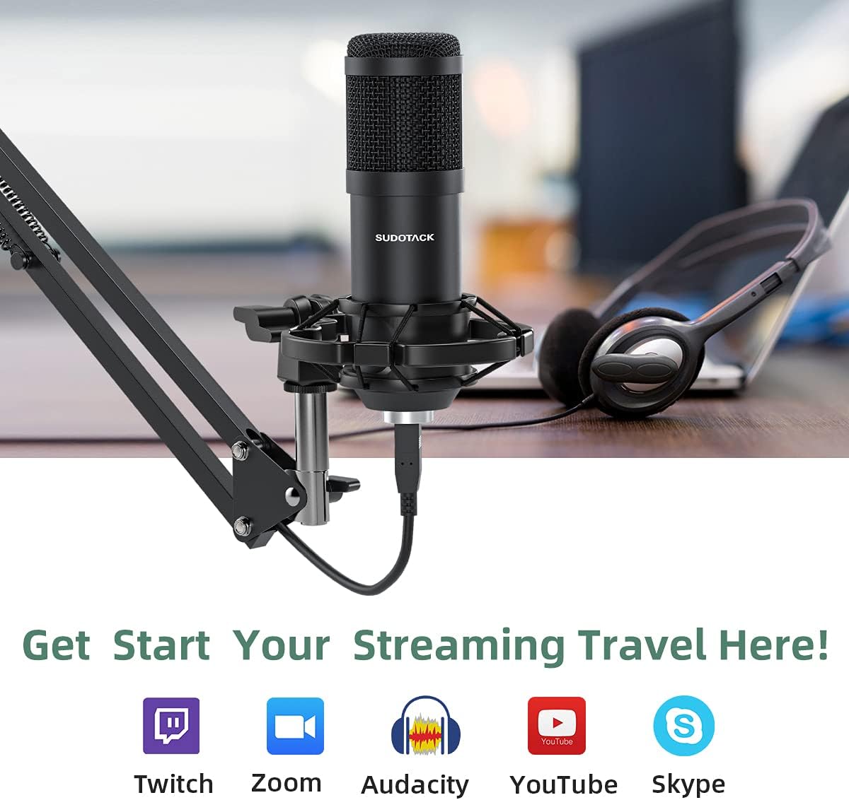 USB Streaming Podcast PC Microphone