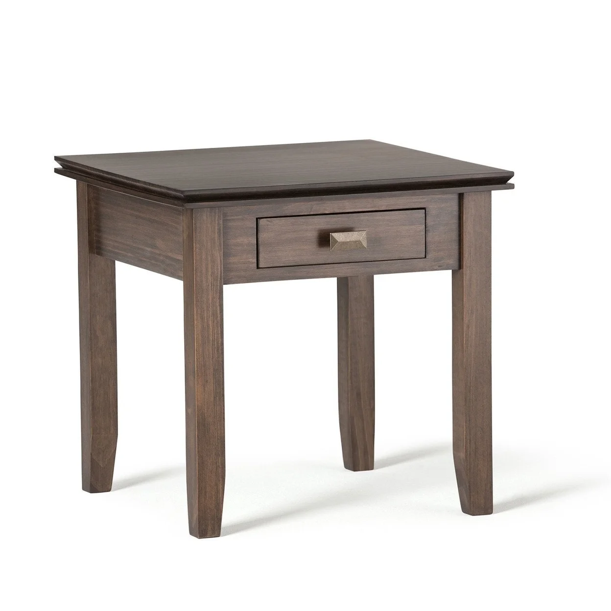 Simpli Home Artisan Solid Wood 21 in. Wide Square Transitional End Side Table in Russet Brown