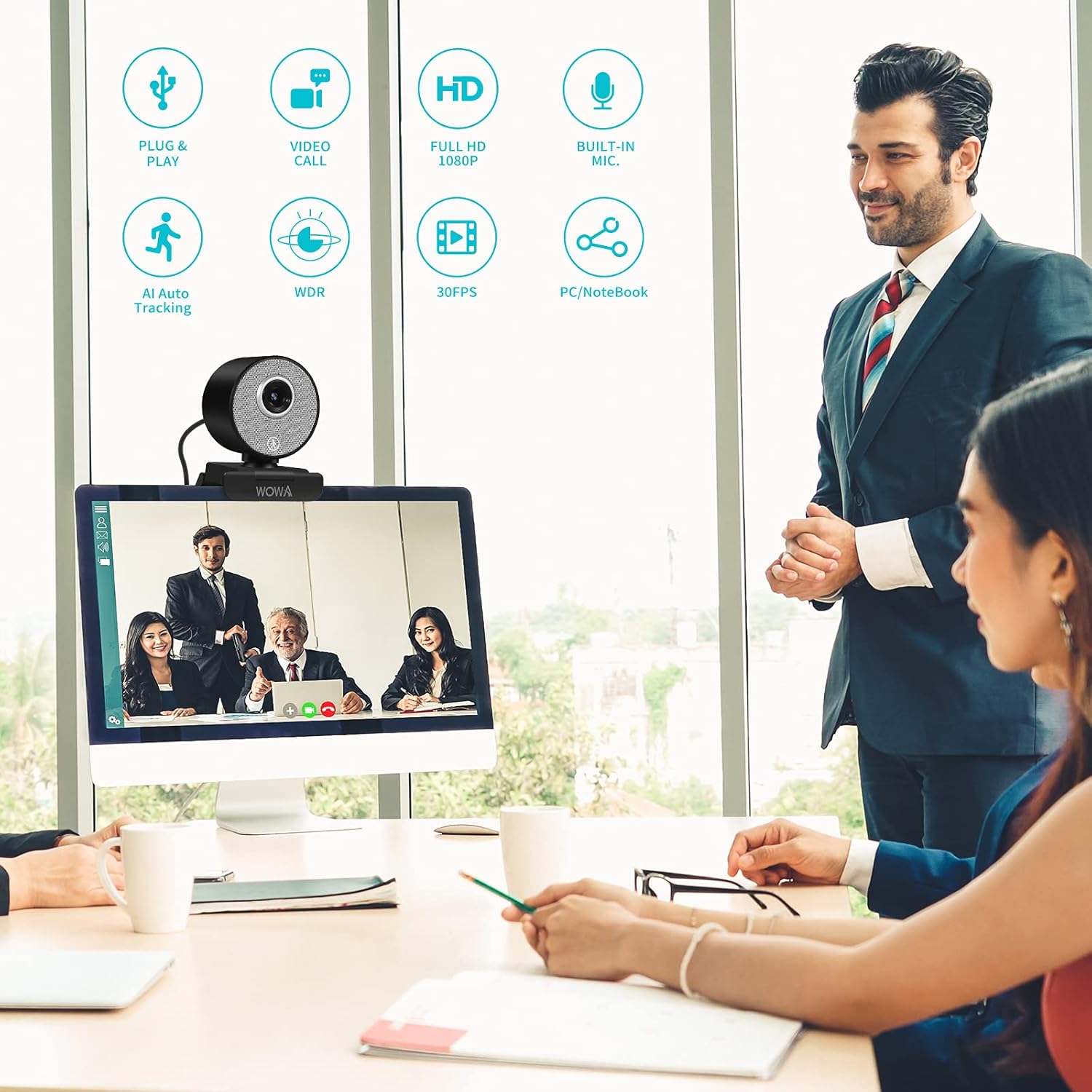 AI Humanoid Auto Tracking Webcam 1080P
