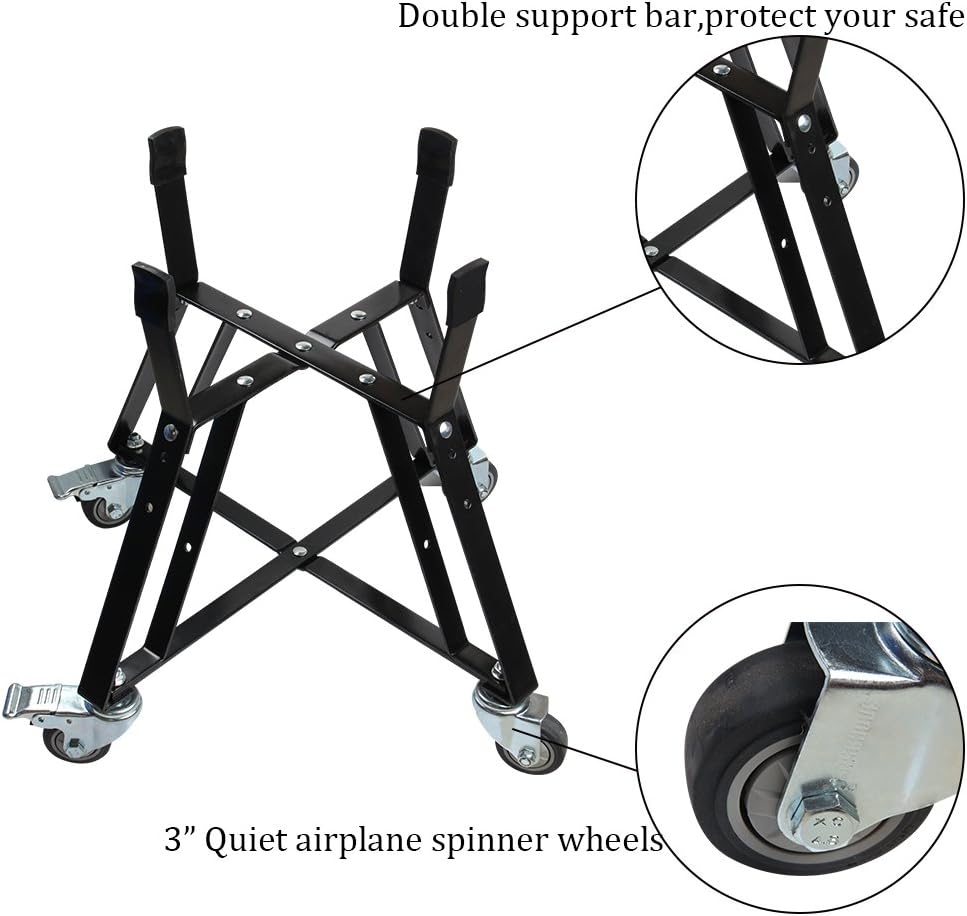 Dracarys Rolling Cart for Big Green Egg Accessories Rolling Nest with Heavy Duty Locking Caster Wheels Powder Coated Steel Rolling Outdoor Cart for
