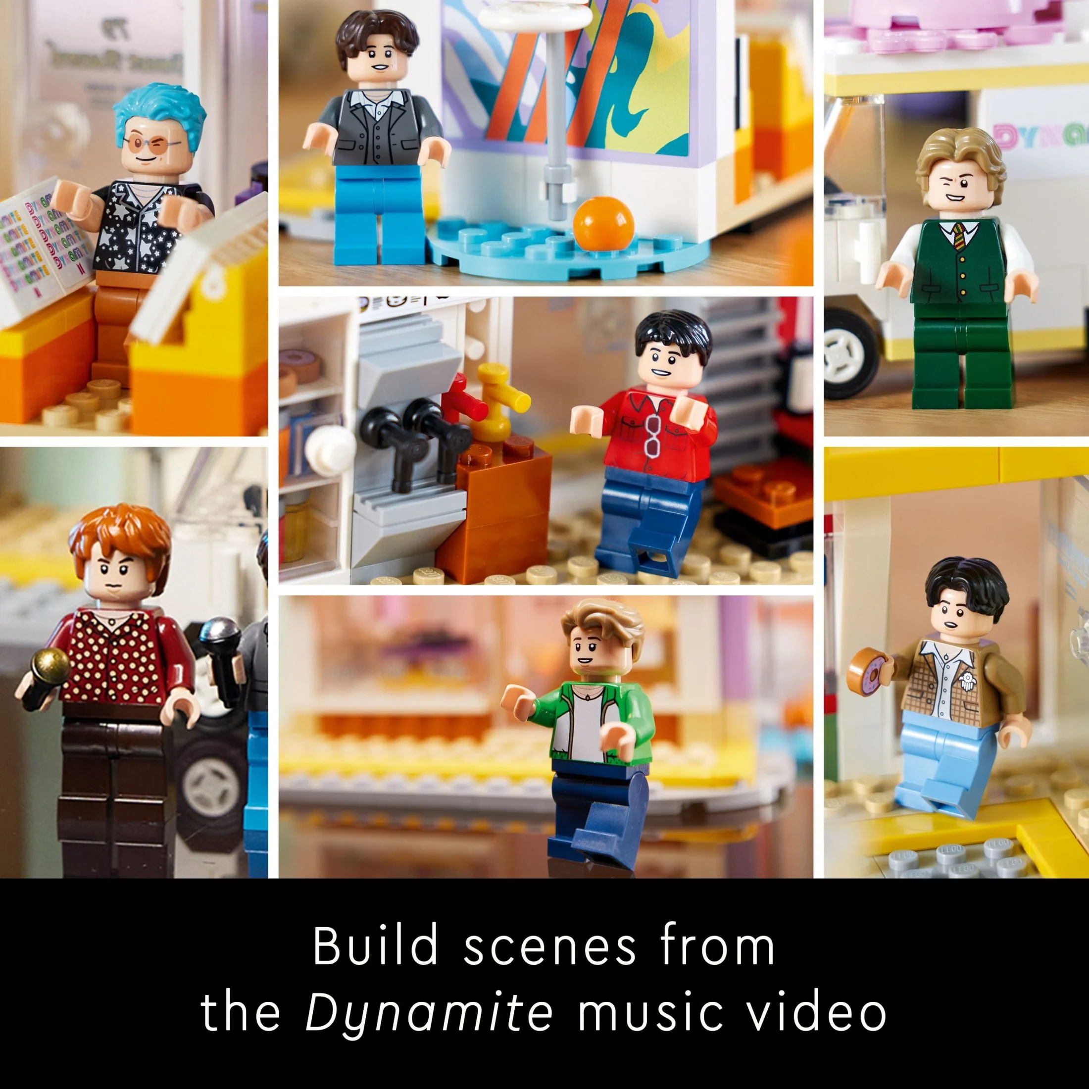 LEGO Ideas BTS Dynamite 21339 Model Kit for Adults, Gift Idea for BTS Fun with 7 Minifigures of the Famous K-pop Band, Features RM, Jin, SUGA, j-hope