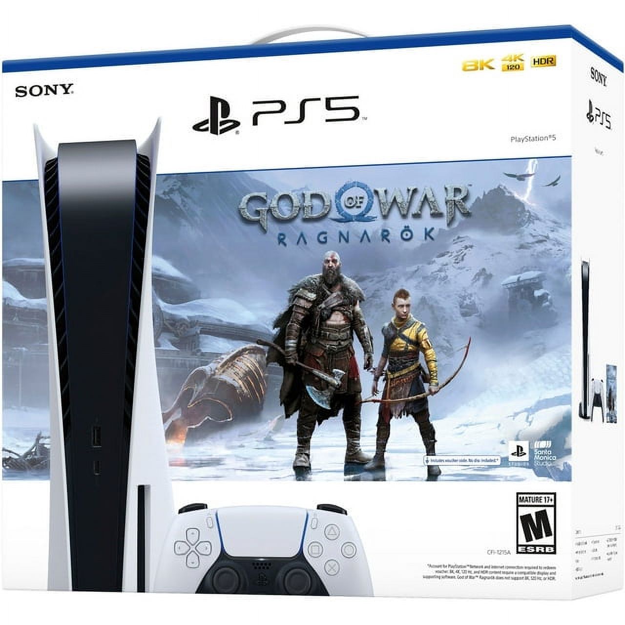 PlayStation_PS5 Video Game Console (Disc Edition) - God of War Ragnar&ouml;k Bundle - Upgraded 2.8TB PCIe Gen 4 NVNe SSD Gaming Console