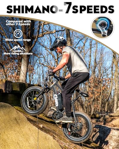 Racer Fat tire Electric Bike for Adults - 28MPH Mountain Ebike with Peak 1200W Brushless Motor, 499Wh Removable Battery