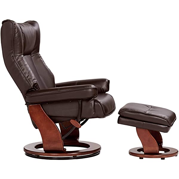 Newport Taupe Swivel Recliner and Slanted Ottoman