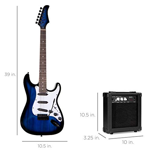 Best Choice Products 39in Full Size Beginner Electric Guitar Starter Kit w/Case, Strap, 10W Amp, Strings, Pick, Tremolo Bar - Sunburst