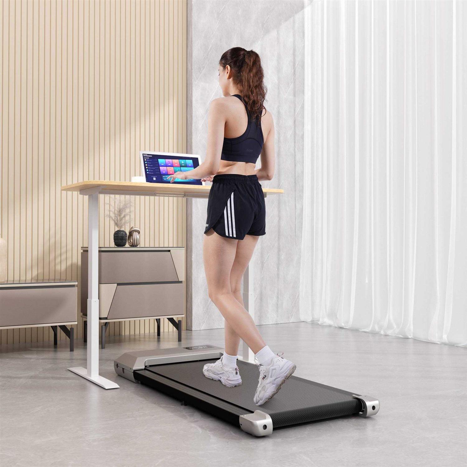 Superun Walking Pad, 2 in 1 Under Desk Treadmill, Walking Pad Treadmill 300lbs Capacity, Portable Treadmill for Home and Office