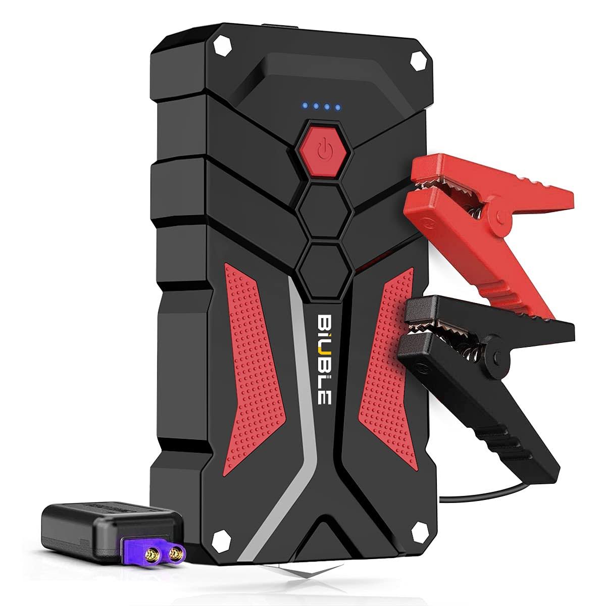 BIUBLE Car Battery Starter, 1000A Peak 12800mAh 12V Car Auto Jump Starter Power Pack with USB Quick Charge 3.0 (Up to 7L GAS or