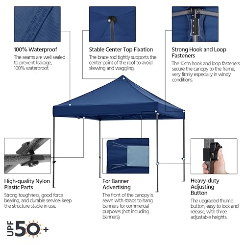 Yaheetech Heavy Duty Pop Up Canopy Tent, 10x20 Commercial Instant Shelter Tent for Wedding, Parties, Adjustable Outdoor Canopy with Wheeled Carry Bag