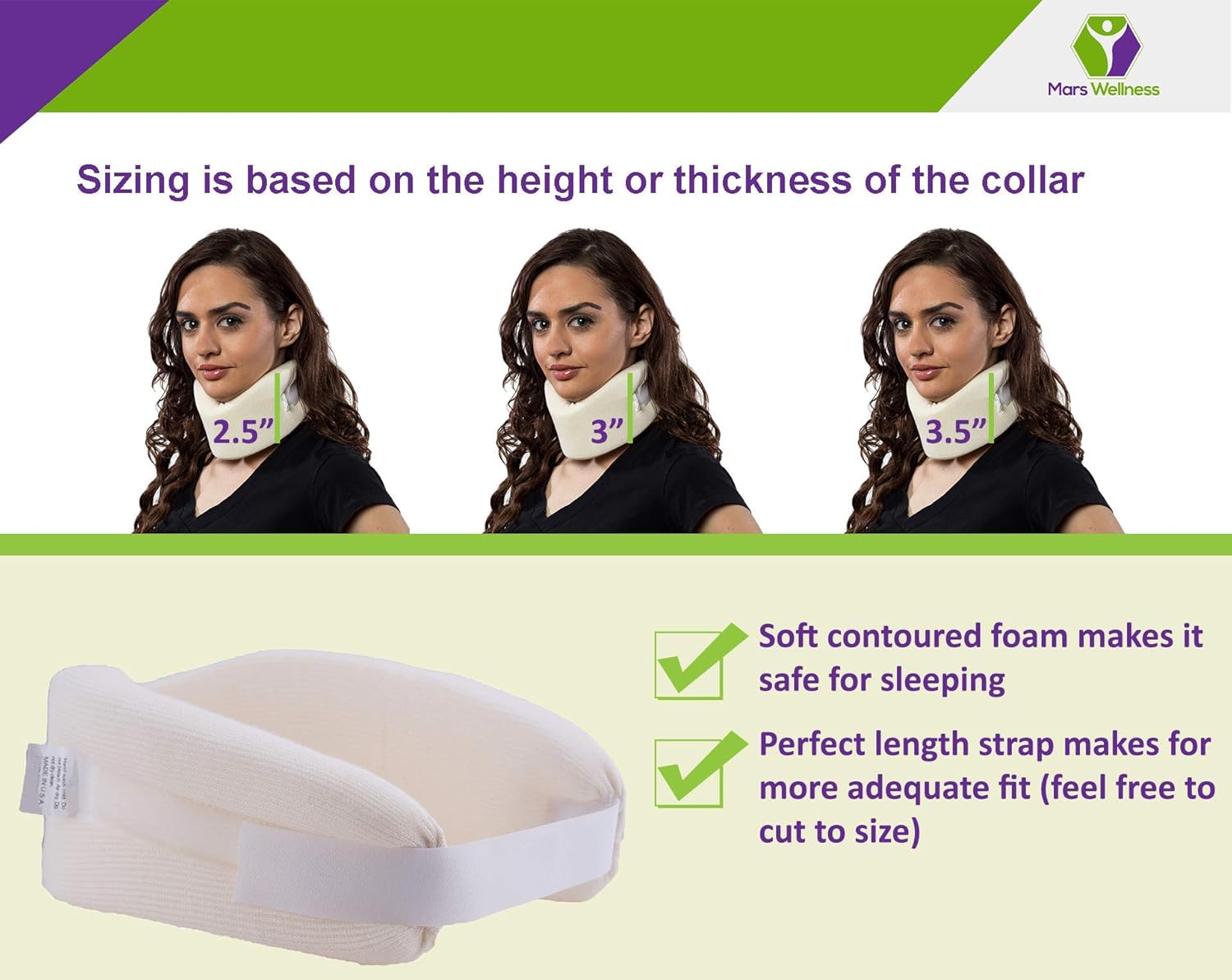 Mars Wellness Universal Soft Neck Brace - Medical Cervical Collar Support Brace for Neck Pain