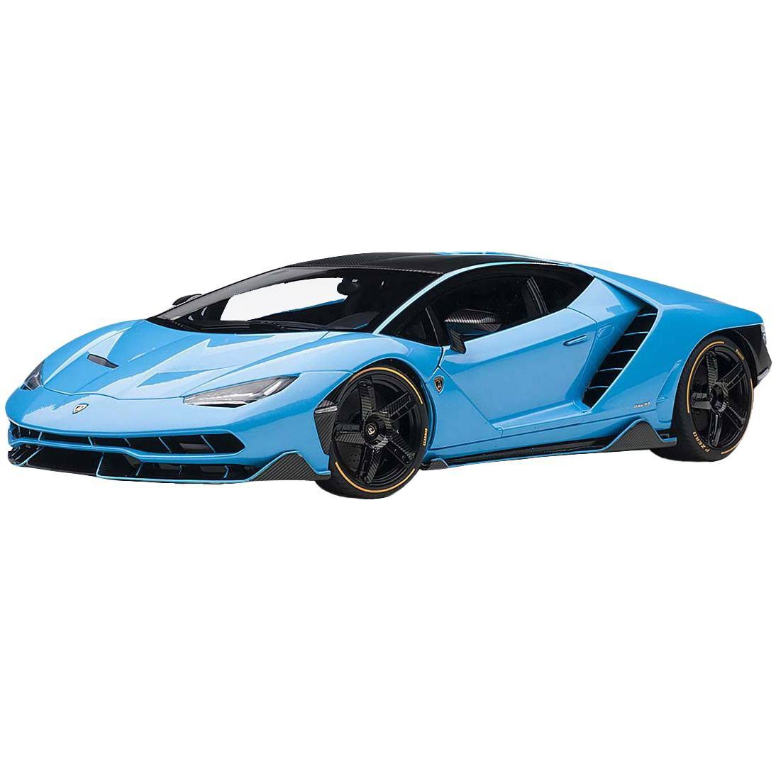 Lamborghini Centenario Pearl Blue with Carbon Top 1/18 Model Car by AUTOart 79113