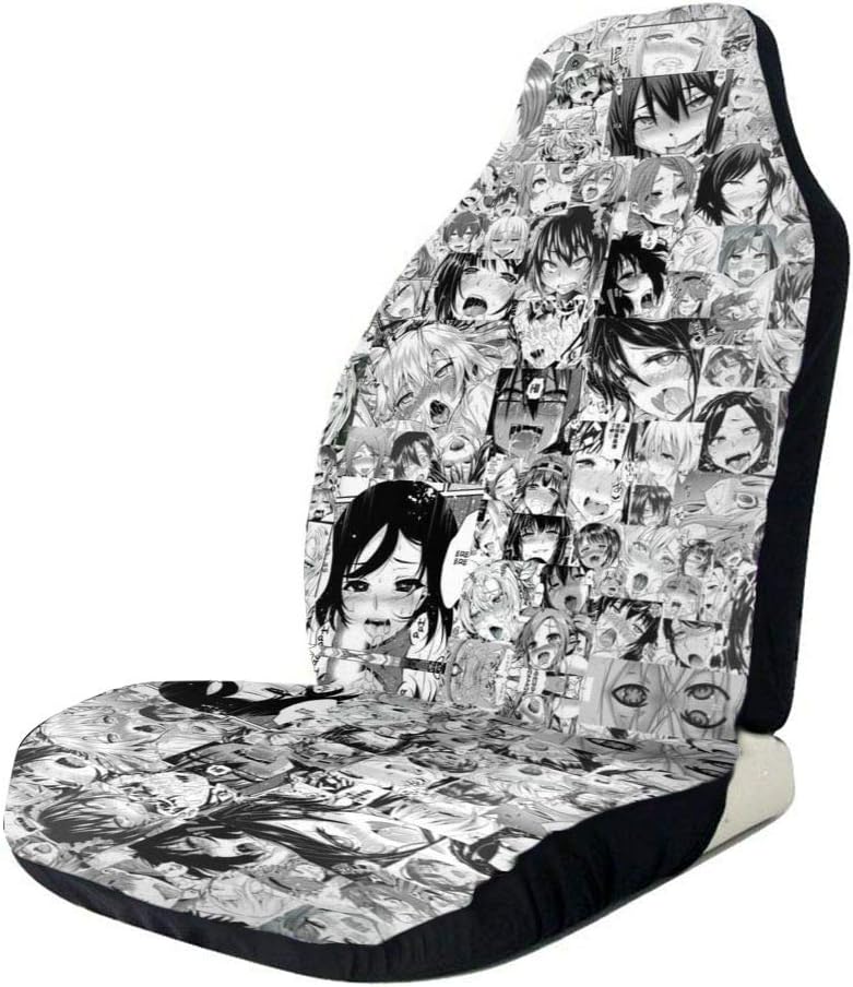 Black Anime Car Seat Covers Anime Front Seats Fit Most Car, Truck, SUV Or Van Pack of 2