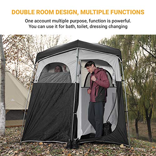KingCamp Shower Tent, Portable Privacy Tent Outdoor Camping 1/2 Room Toilet Tents with Shower Bag & Dressing Room for Travel Beach Tailgate