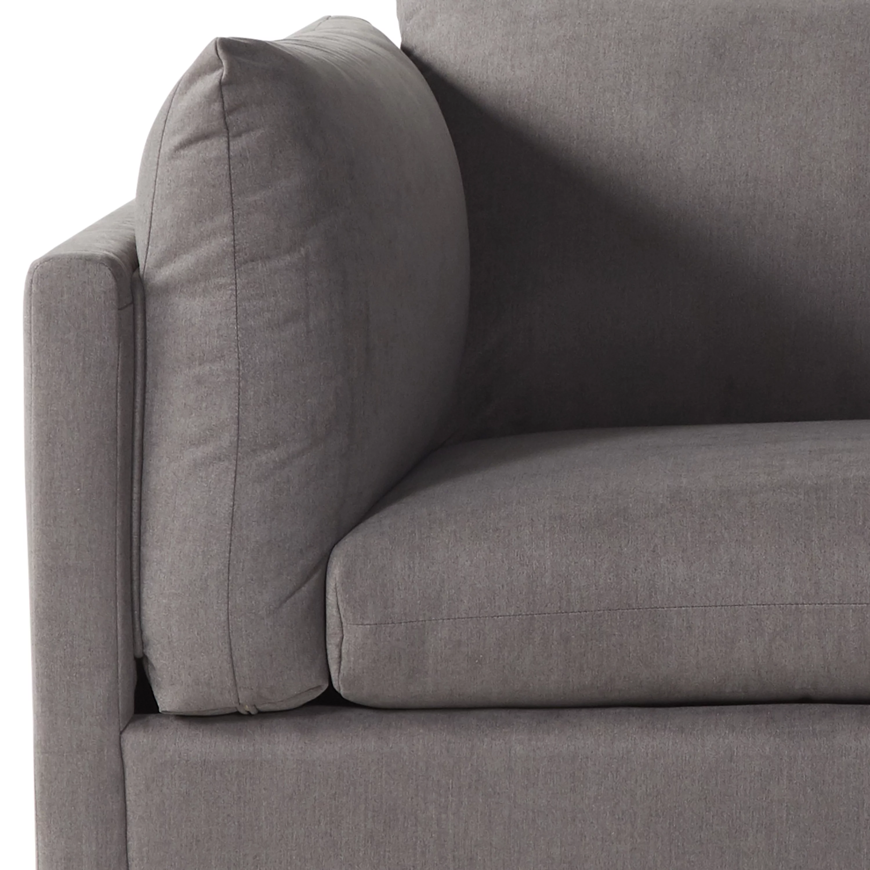 Roundhill Furniture Enda Oversized Living Room Pillow Back Cuddler Arm Chair, Carbon Gray