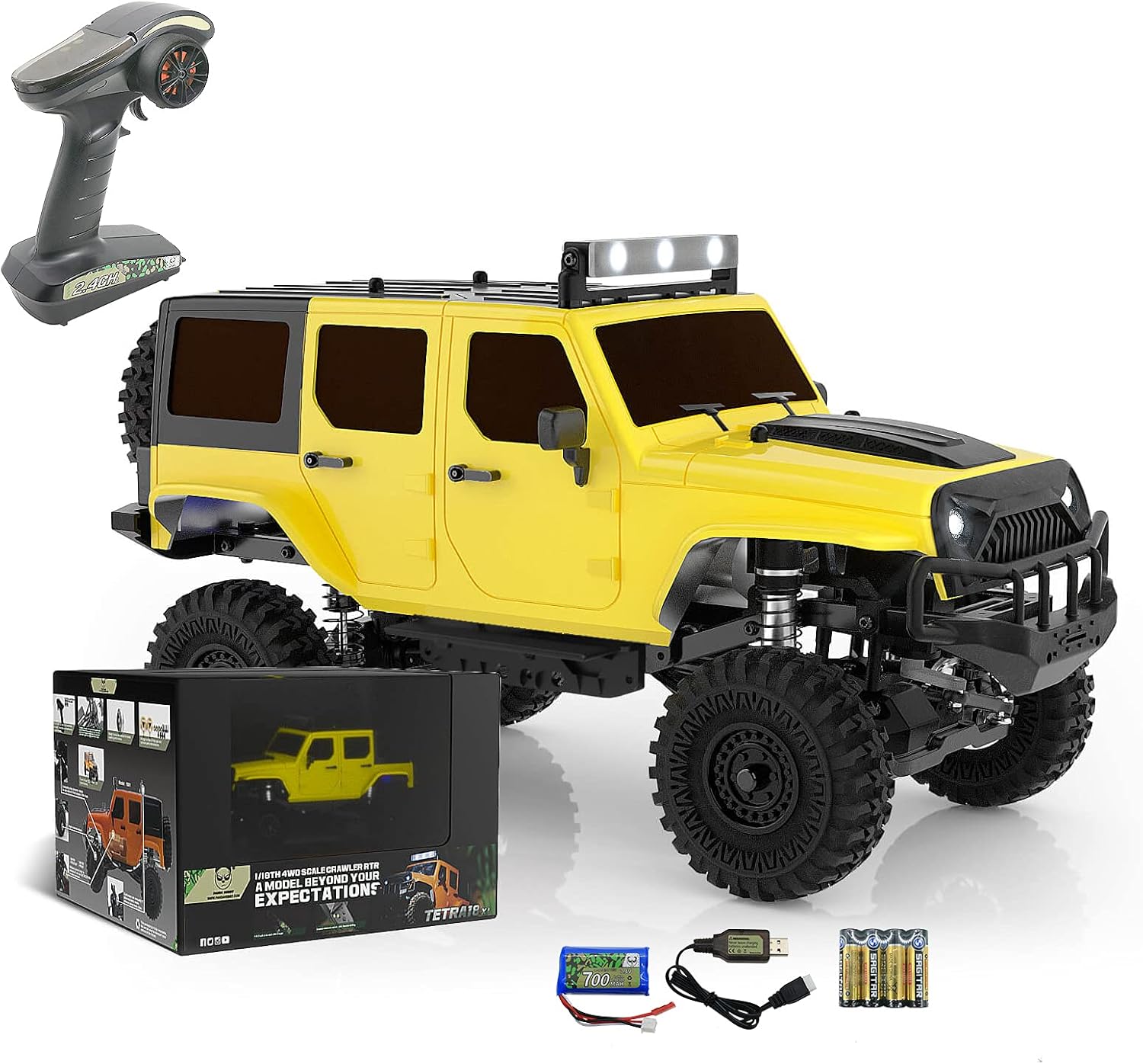 RC Crawler 1/18 4x4 RC Rock Crawler,Panda Hobby 4WD Off Road RC Cars,RTR Remote Control Car,1:18 Scale RC Truck Cruiser Vehicle for Adults