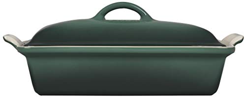 Le Creuset Stoneware Heritage Covered Rectangular Casserole, 4 qt. (12" x 9"), Cerise