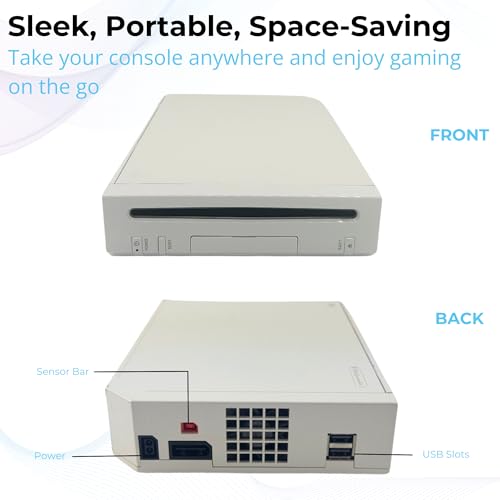 White Premium Wii Console with 1-Year Warranty Includes 2 Remotes, 2 Nunchucks, Dual Dock Stand, Sensor Bar, AV Cable and 2 Gaming Sleeves (Renewed)