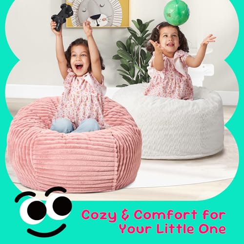 Hobestluk 5ft Bean Bag Chairs for Adults Large Beanbag Chair with Stripe Plush Cover Big Bean Bag Chair for Living Room Bedroom Dorm Office -Black