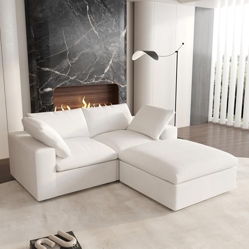 160.6" Cloud Couch Modular Sectional Sofa for Livingroom,Oversized Convertible Sofa with Storage Ottomans,6 Seat Wide Couches