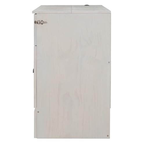 Harper & Bright Designs Full Size Murphy Bed Cabinet Wall Bed Chest with USB