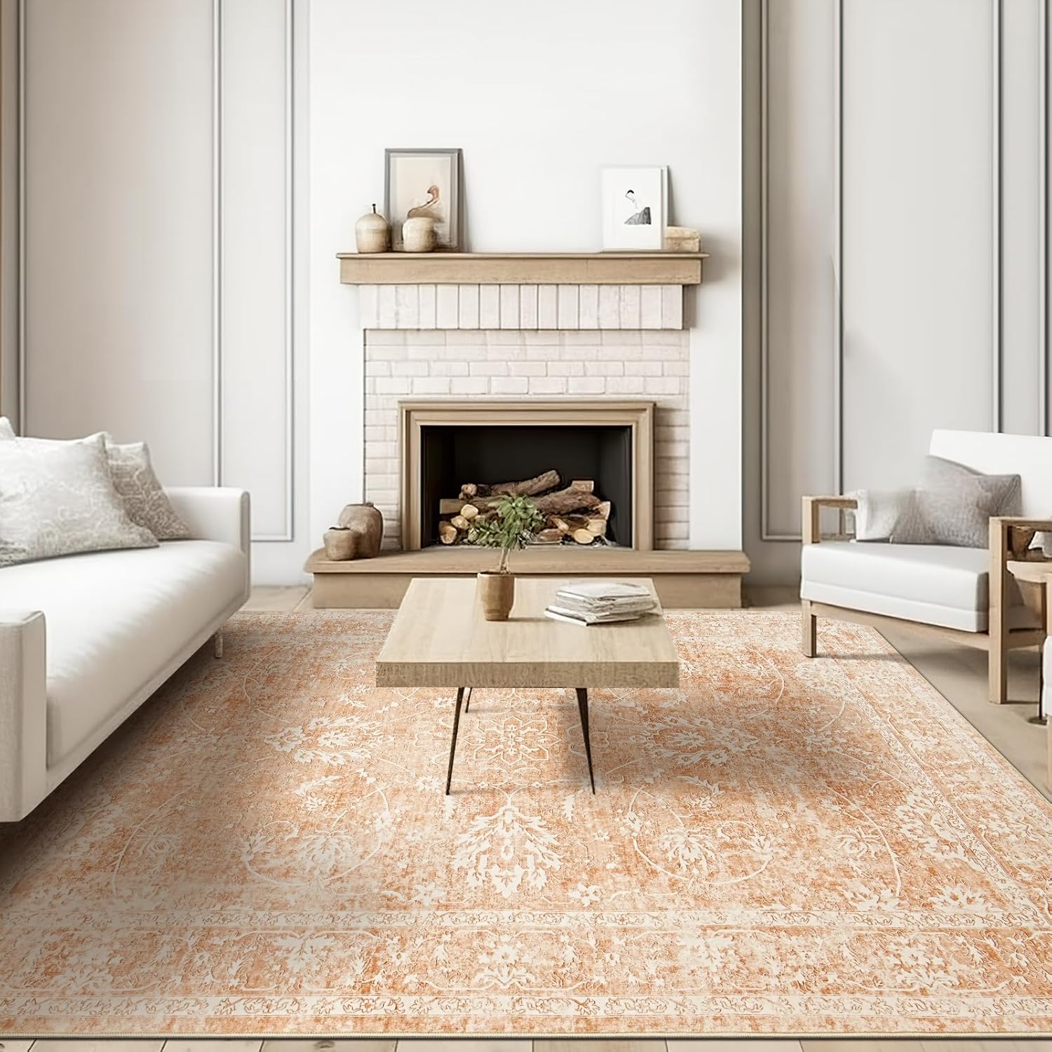 Madane 8x10 Area Rugs for Living Room, Anti-Slip Backing Area Rugs 8x10, Machine Washable Rugs 8x10, Soft Distressed 8x10 Rug