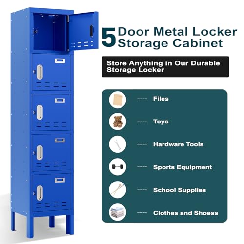 Metal Cabinet Home Office Storage,Lockers,Lockable Employees Metal Locker with Door,54" Height Steel Locker,Lockable Steel Locker for Gym,School,Home