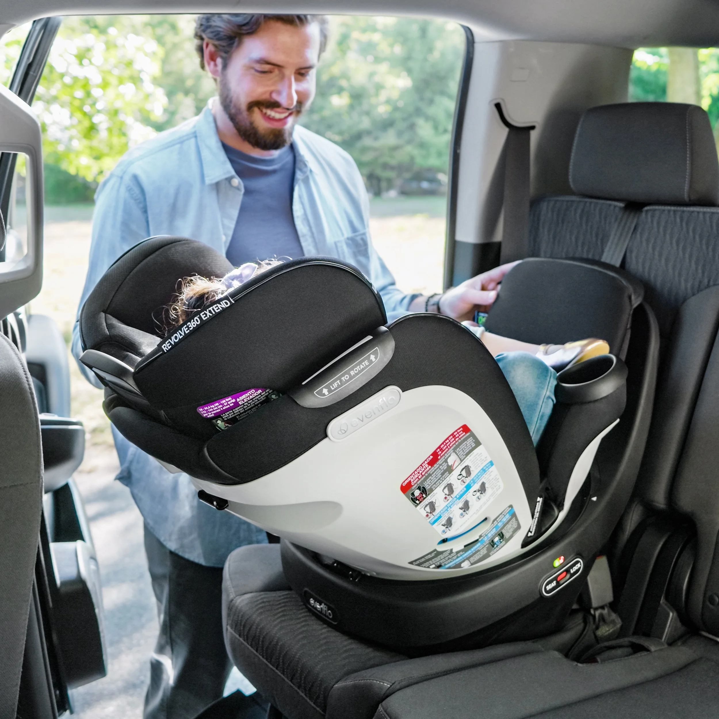 Gold Revolve360 Extend All-in-One Rotational Car Seat with SensorSafe (Moonstone Gray)