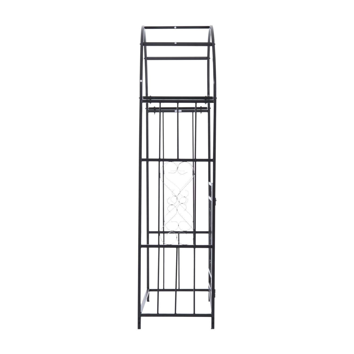 Outsunny Decorative Metal Gated Garden Arch, Black