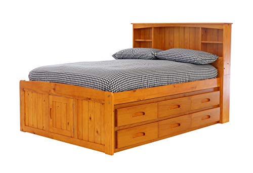 Discovery World Furniture White Full Bookcase Bed with 6 Drawers